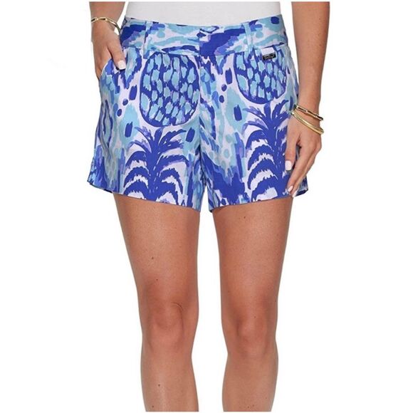 Lilly Pulitzer The Callan Shorts 5” Inseam Serene Blue Tropi Call Me | Size 4 - Picture 1 of 10